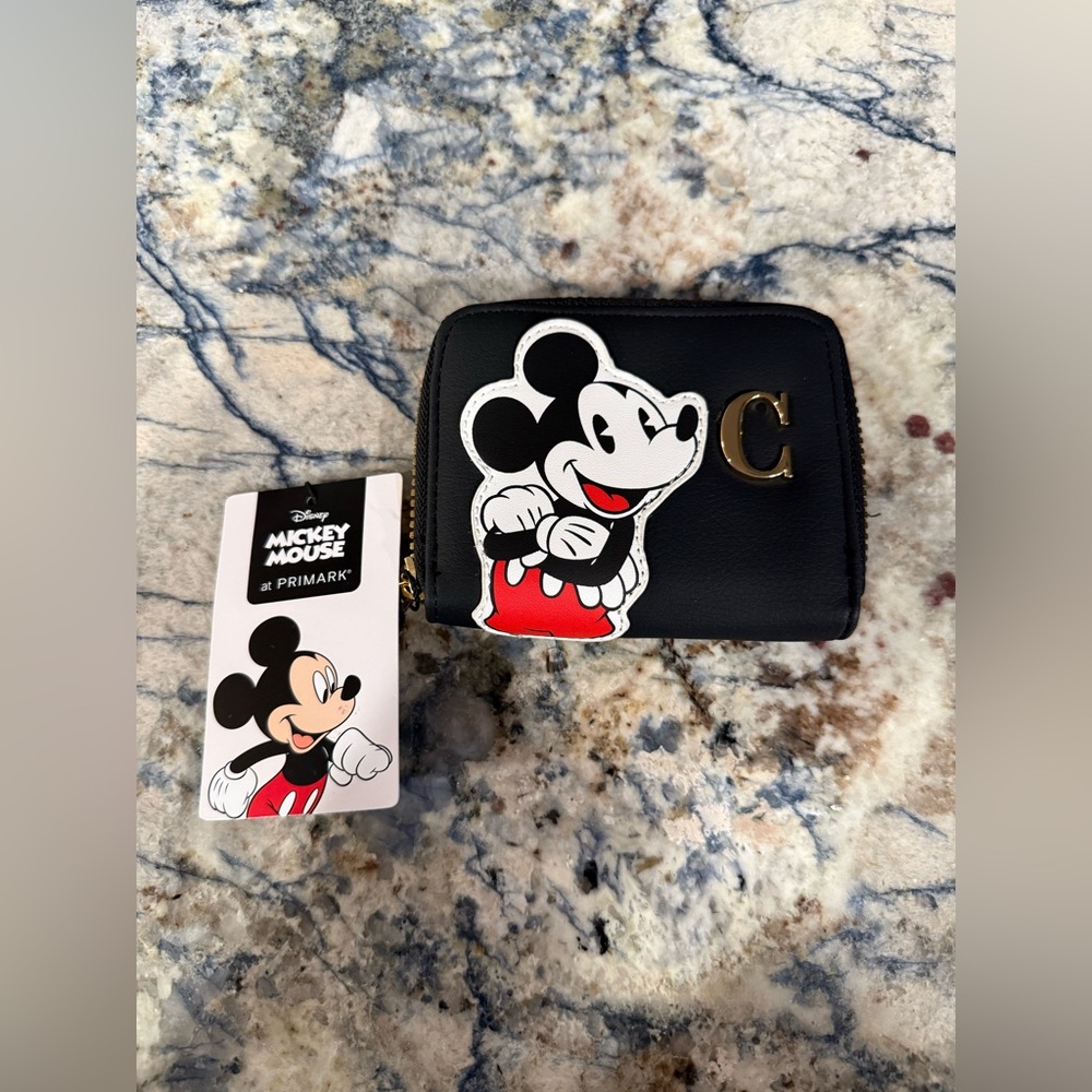 Disney Mickey Mouse monogram “C” personalized Zip Around Wallet coin purse